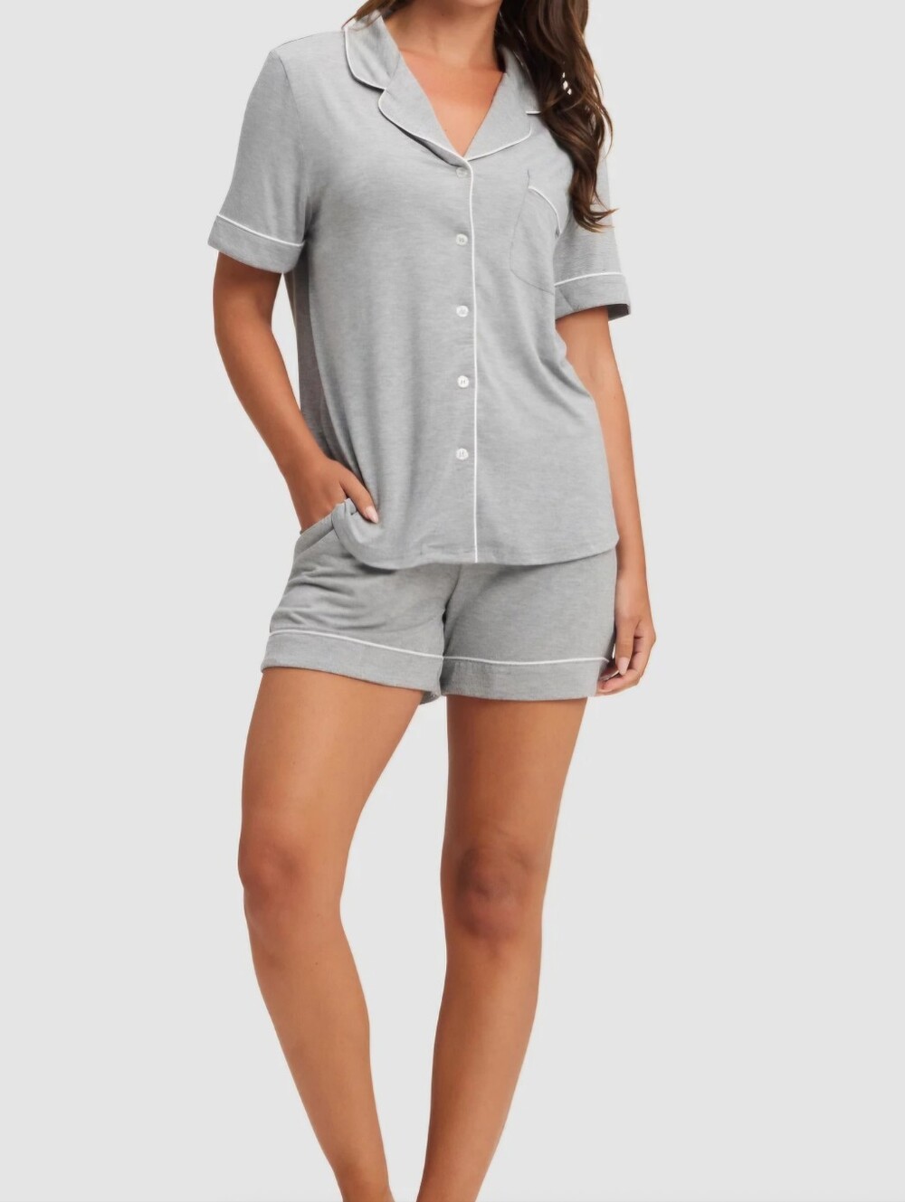 COZY EARTH SHORT SLEEVE PAJAMA SHORT SET
